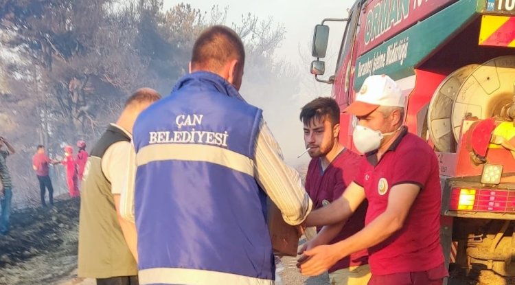 Çan Belediyesi ekipleri sahadaydı
