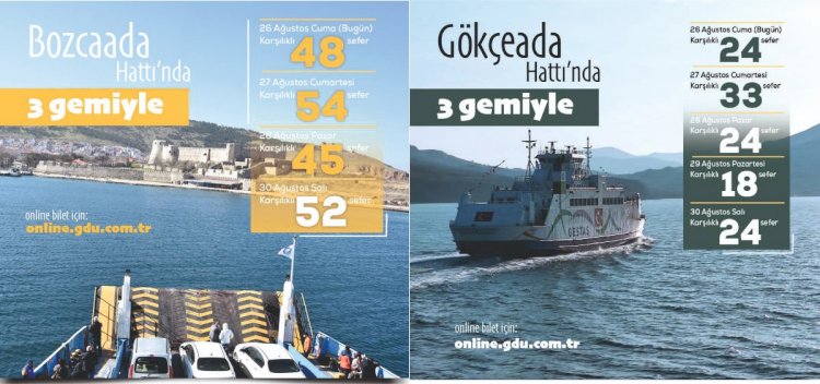 GESTAŞ’tan adalara 30 Ağustos tarifesi 